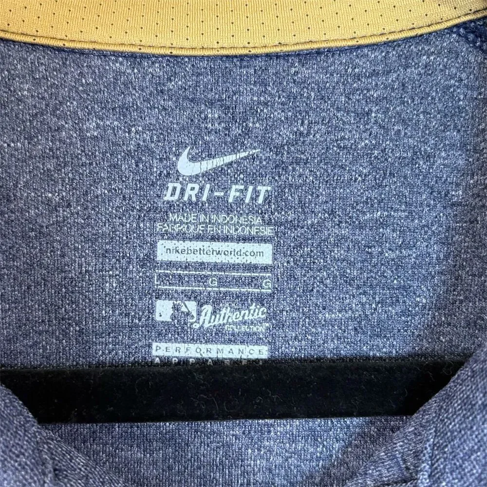 Milwaukee Brewers Nike Dri-Fit Men's Polo Shirt Blue Size L‎